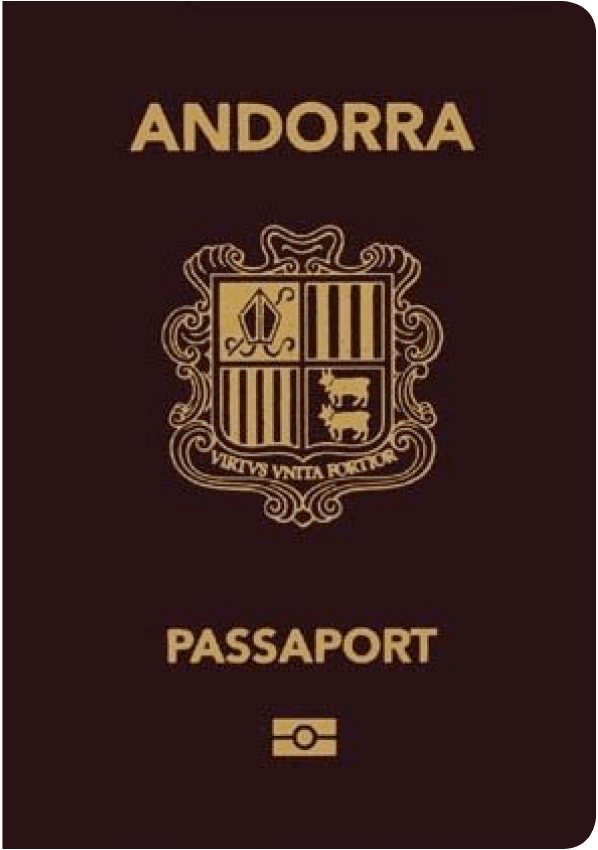 The image of the passport of Andorra