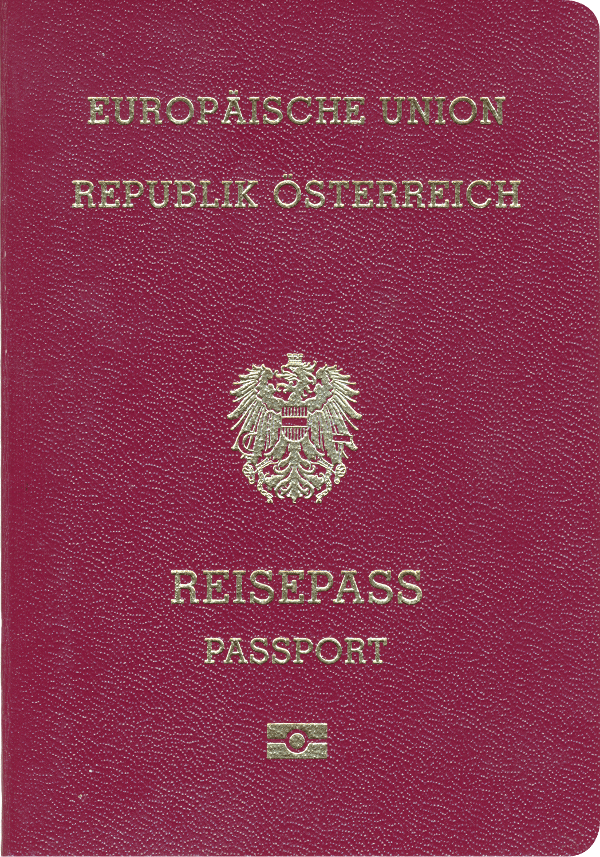The image of the passport of Austria