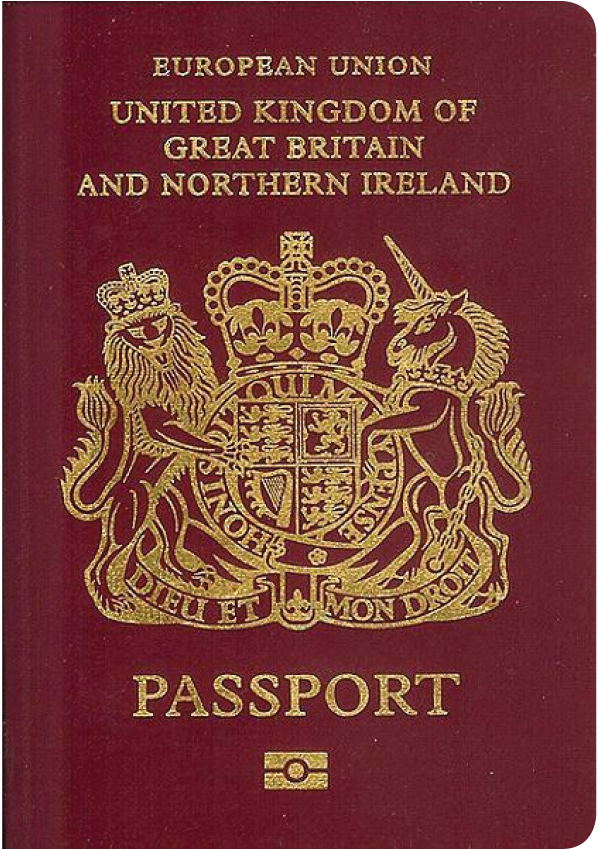 The image of the passport of United Kingdom