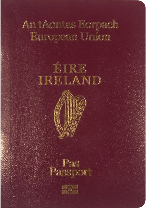 The image of the passport of Ireland