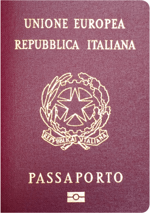 The image of the passport of Italy