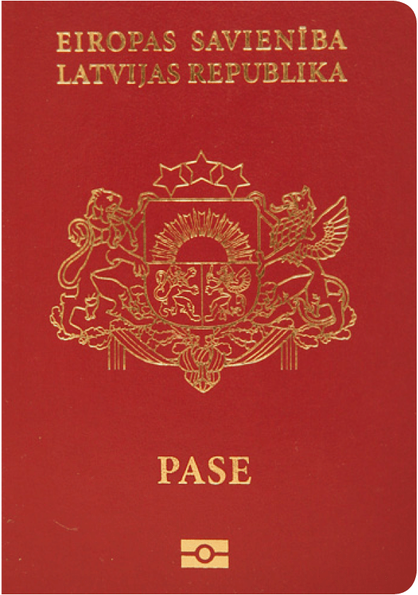 The image of the passport of Latvia