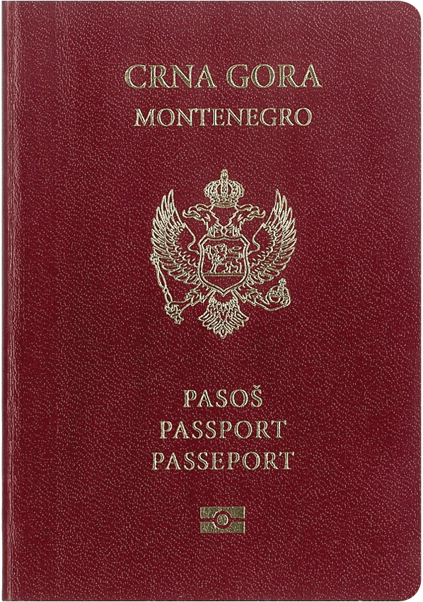 The image of the passport of Montenegro