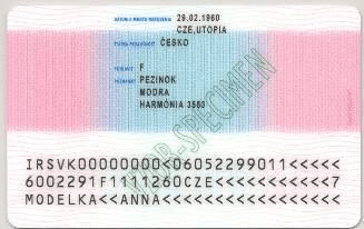The image of the back side of the residence permit of Slovakia