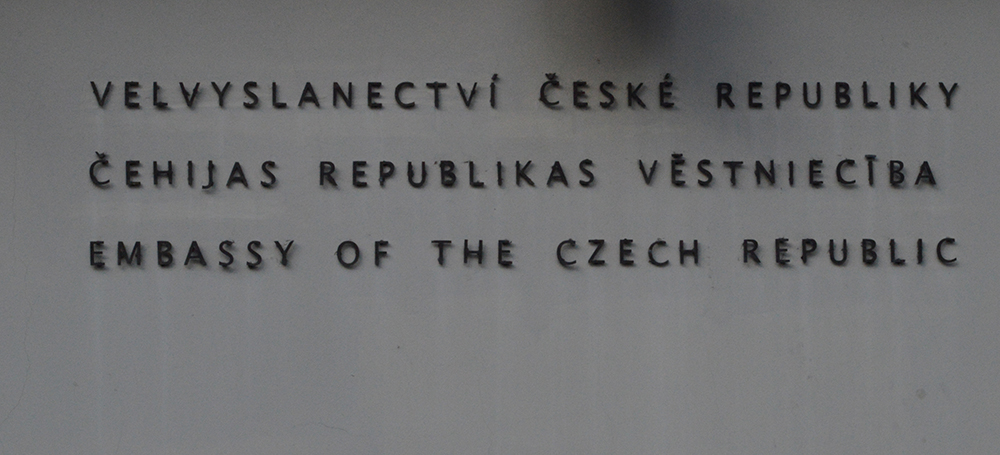Czech Republic embassy on wall