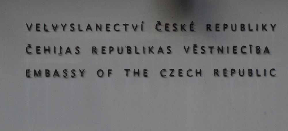 Czech Republic embassy on wall