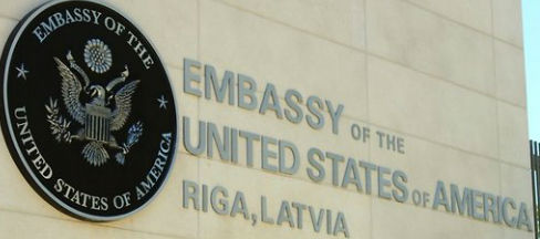 United States embassy plaque